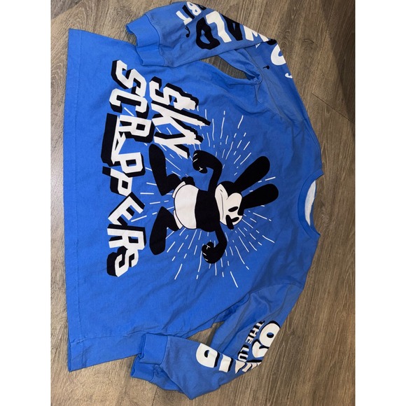 Disney Oswald The 100 anniversary Lucky Rabbit Blue shirt Graphic Tee large - Picture 2 of 5